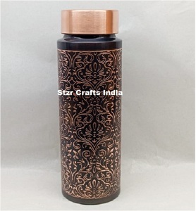 Tốt nhất thủ công 400ml Đồng và đồng thau nước <span class=keywords><strong>Flask</strong></span> tinh khiết Antique kết thúc Ayurvedic lợi ích sức khỏe drinkware - Product Image 3