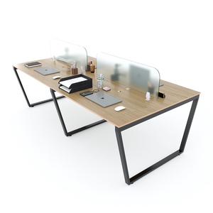 Mesa Moderna Minimalista Tipo Trapecio 240x120cm, Madera Contrachapada Recubierta de Melamina, Patas de Hierro HBTC036 - Product Image 1
