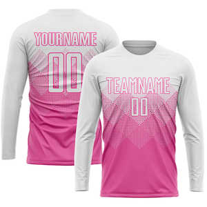 High Quality Customized Team Sports Wear Soccer Jersey & <b>Shorts</b> White <b>Pink</b> for <b>Men</b> Pakistan Supplier OEM Custom Name & Number - Product Image 3