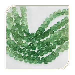 AAA พลอยควอทซ์สตรอเบอรี่สีเขียวธรรมชาติขนาด8นิ้วขนาด5ถึง6มม. - Product Image 2