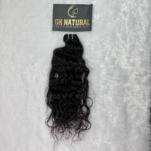Donneur unique non traité 100% naturel bouclé naturel noir couleur Machine Double trame temple indien faisceaux de cheveux humains Extensions - Product Image 5