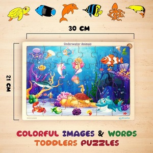 Vente en gros de puzzle d'animaux aquatiques en bois éducatifs personnalisés puzzle OEM ODM populaire prix bon marché d'usine puzzle populaire pour enfants - Product Image 4