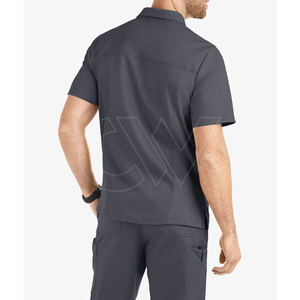 Combinaison de blouses d'hôpital pour hommes, été, couleur personnalisée, faible MOQ, uniforme uni, matière spandex, impression sérigraphique de haute qualité - Product Image 2