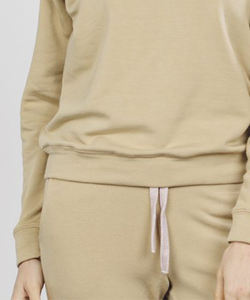 Sudadera deportiva de Color sólido para mujer, venta al por mayor, informal, suelta, cuello redondo, manga larga, Jersey acanalado, frente de invierno - Product Image 6