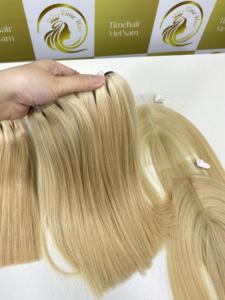 8 \ "-40 \" Extensions de cuticules Remy alignées non transformées en os humain vietnamien 613 blond couleur génie trame frontale HD Raw - Product Image 5