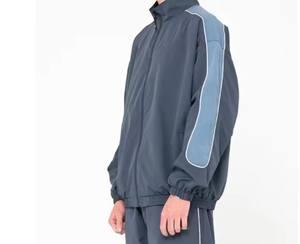 Ensemble deux pièces réfléchissant avec logo personnalisé Survêtement coupe-vent en nylon unisexe - Product Image 3