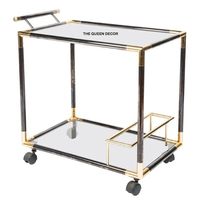 Eleganter Design-Kunst-Hochzeitsdekorations-Hotel-Luxus-Servierwagen, hellgoldener Messing-Essenswagen
