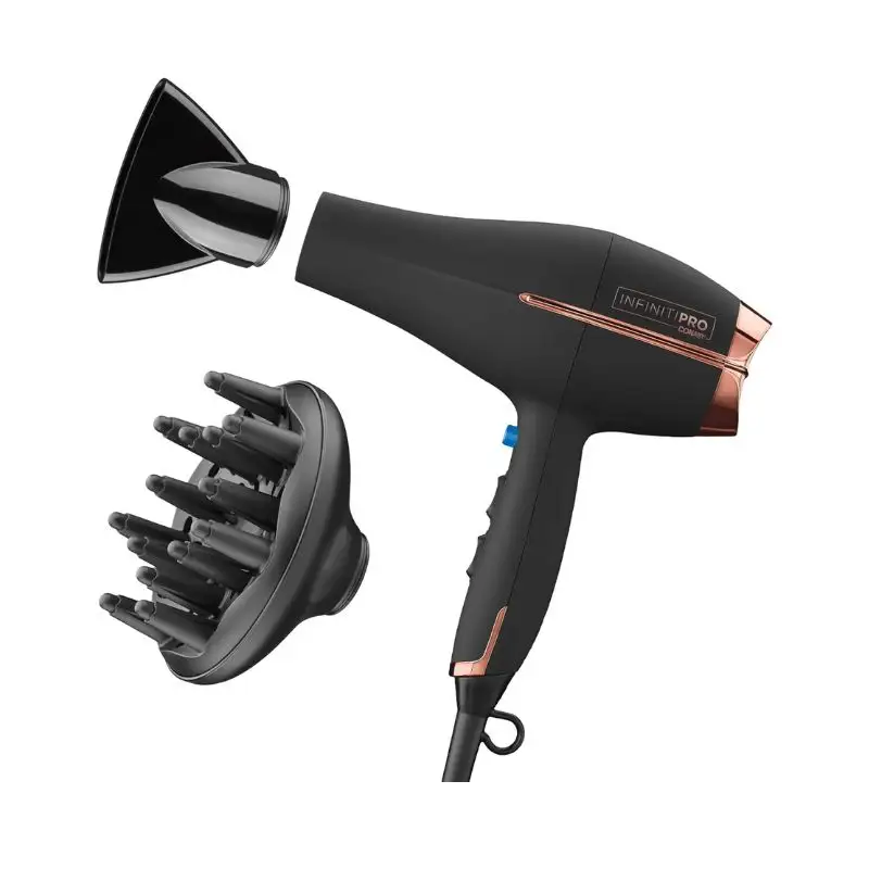 Conair Hair Dryer with Diffuser, 1875W AC Motor Pro Hair Dryer with Ceramic Technology, Includes Diffuser and Concentrator