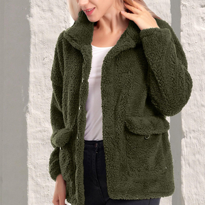 Produit le plus exigeant Veste Sherpa pour dames Veste Sherpa grande taille style vintage pour femmes à faible taux - Product Image 3
