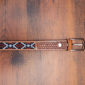 เข็มขัดลูกปัดลายไม้แบบตะวันตกพร้อมหัวเข็มขัดแบบถอดออกได้ออกแบบมาเพื่องานหนักสำหรับผู้ชายผู้หญิง - Product Image 4