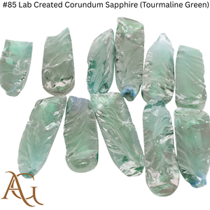 # 85 Corindon synthétique vert saphir brut, boules simulées par fusion flamme, 100 grammes - Product Image 5