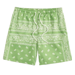 Short en polyester personnalisé confortable à taille élastique avec poches pour hommes Short de plage d'été imprimé pour hommes - Product Image 1