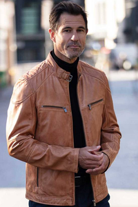 Chaqueta de Cuero Vacuno de Invierno para Hombre de Alta Calidad, Ecológica, Transpirable, con Cuello Camisero, Estilo Urbano Premium - Product Image 4