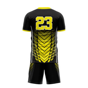 Conjunto de uniforme de fútbol sublimado de diseño personalizado transpirable 100% tela de poliéster estilo de verano calcetines superiores e inferiores bolsa incluida - Product Image 4