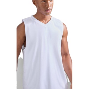 Chaleco Deportivo Personalizado con Cuello en V, Corte Ajustado, para Correr, Entrenamiento en el Gimnasio, Sin Mangas, Cómodo, de Venta Caliente, Camisetas de Gimnasio para Hombre - Product Image 4