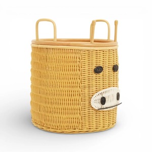 Panier de rangement rond multifonctionnel moderne en rotin naturel Geronimo, respectueux de l'environnement - Product Image 2