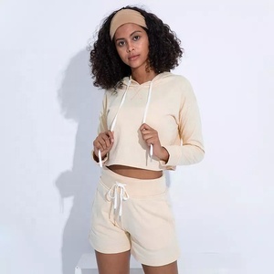 Custom Tie Dye Color <b>Women</b> Hoodies Tracksuits Sets Casual Fitness Sets <b>Long</b> Sleeve Hoodies and <b>Shorts</b> Sports Activewear Sets - Product Image 1