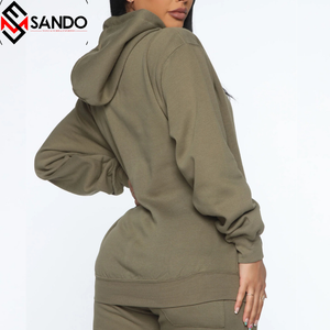 Unisex ecológico 100% algodón 530 gramos de dos piezas Fitness Jogger Gym Set con capucha pantalones de chándal opciones de talla grande conjuntos de Yoga - Product Image 4