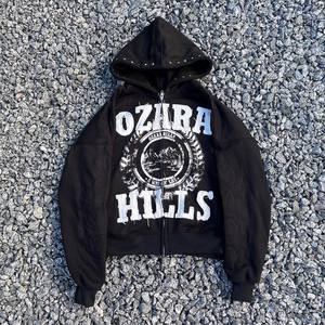 <b>Top</b> Selling Men's Winter Hoodies with New Design Full Zipper 100% Cotton Made in Pakistan Low MOQ Wholesale <b>Distress</b> Embroidery - Product Image 3