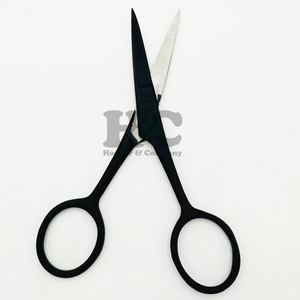 Nueva llegada Tijeras negras Tijeras curvadas de acero inoxidable Punta recta afilada Herramienta sostenible para el cuidado de las uñas Maquillaje de visón - Product Image 1