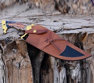 Cuchillo Bowie táctico de acero D2 hecho a mano con Funda de cuero OEM Industrial supervivencia caza uso grado DIY fabricante de cuchillos - Product Image 6