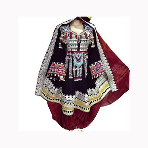 Ensemble de cordon en coton avec pantalon de style afghan de qualité supérieure avec travail imprimé fleuri - Product Image 1