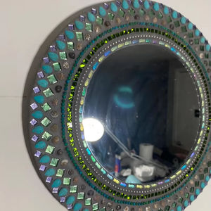 กระจกตกแต่งทรงกลม17 1/2โมเสคปรับแต่งได้ทันสมัยสีตามต้องการ - Product Image 1