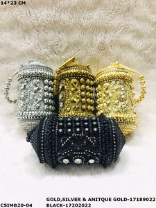 Designer Handmade Stylish Floral Metal Clutches Exclusive Women's Evening <b>Bags</b> Pearl <b>Wedding</b> Bridal Purse with Mother Pearl - Product Image 2