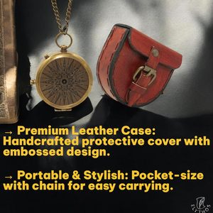 Brújula Clásica de Cobre con Estuche de Cuero |   Regalo Grabado con Diseño Rectangular/Circular de Ser Valiente para Navidad y Año Nuevo - Product Image 2