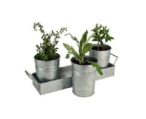 High Quality Galvanized Planter Set with Stand Most Selling for Indoor and Outdoor Home Garden <b>Decor</b> Floor Usage - Product Image 1