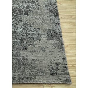 Alfombras Kavi Grises y Negras Hechas a Mano con Lana y Seda de Bambú, Modelo Esk-661 para Uso en la Cocina - Product Image 4