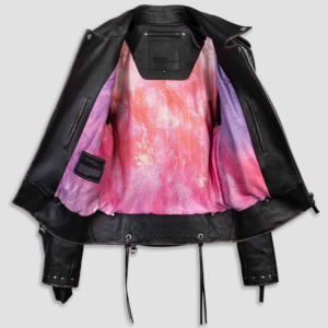 2025 moto veste en cuir conceptions de mode garçons classique dernière conception personnalisée été parka hiver femmes noir en cuir véritable - Product Image 2