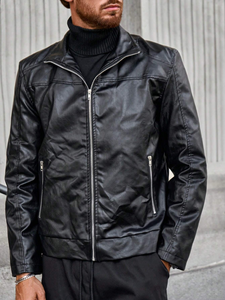 New Style <b>Winter</b> Men's Plus Size <b>Waterproof</b> Breathable Knitted Bomber/Puffer <b>Jacket</b> with Zipper and Cotton Filling Calf Skin - Product Image 3