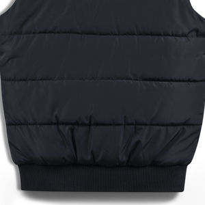 Veste Gilet Noir pour Homme Personnalisable 100% Polyester Respirant Design Hiver Col Brodé Fermeture Éclair Uni S-Vente en Gros - Product Image 6