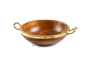 Bol en bois fantaisie en métal avec manche en feuille d'or, taille personnalisée pour ustensiles de cuisine et restaurants et Offre Spéciale - Product Image 6