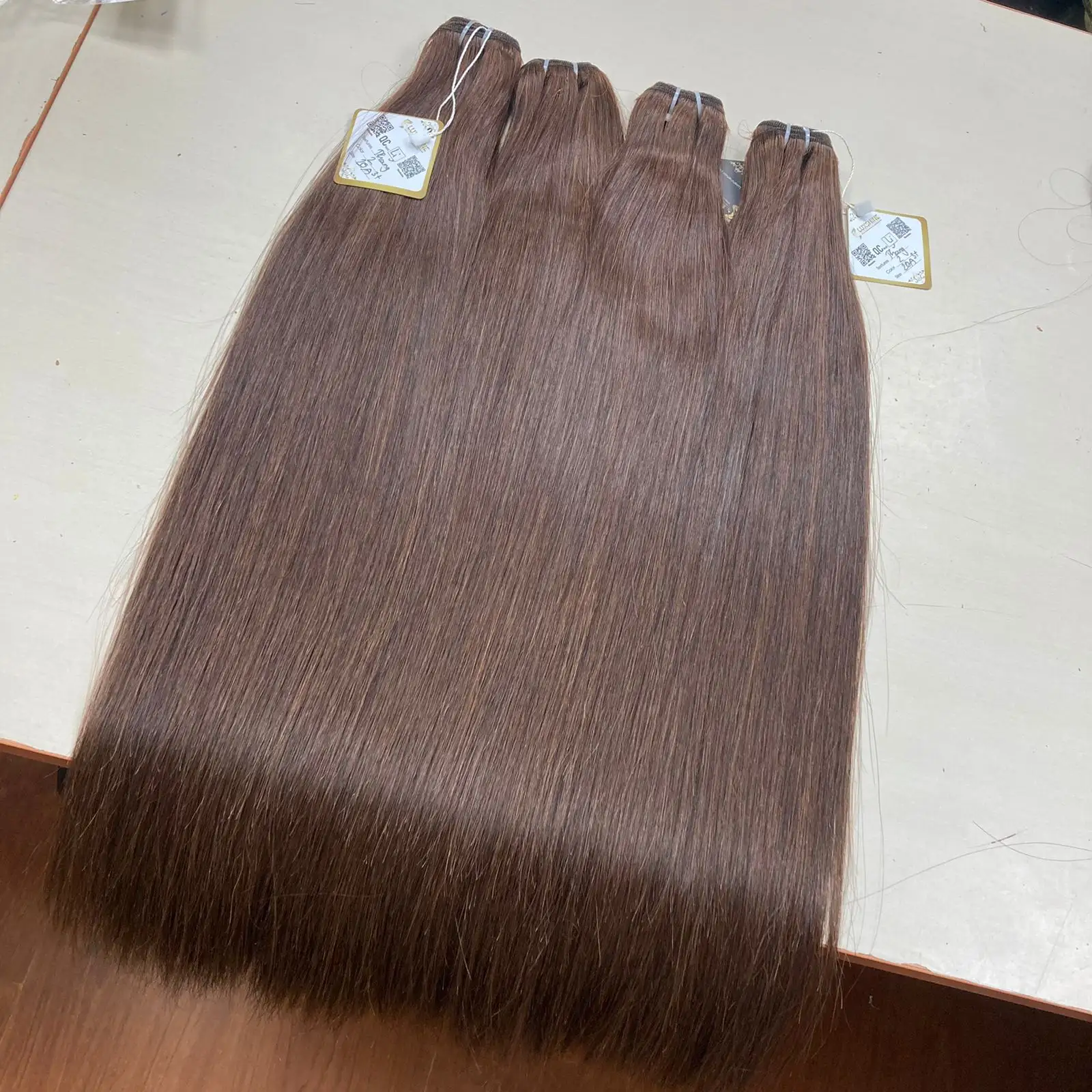 Human Hair Weave 100% Cuticle Aligned Dark Brown Color Hair Extensions