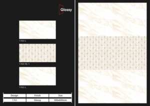 Carreaux muraux en céramique 300x600mm pour salle de bain et cuisine, finition brillante mate effet sucre, design mural intérieur luxueux, décoration moderne. - Product Image 5