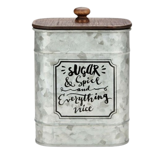 Tableware Galvanized Storage <b>Canisters</b> Kitchen Countertop Metal Containers Kitchen <b>Canister</b> <b>Set</b> Made in India - Product Image 4