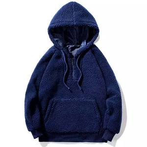 Sudaderas con capucha personalizadas para hombre alta calidad 100% algodón pesado Sherpa Fleece Basics colores personalizados invierno bordado liso teñido - Product Image 1