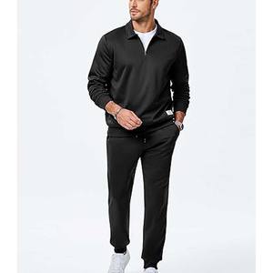 Chándal de manga larga con media cremallera para hombre, conjunto de 2 piezas para otoño 2025, sudadera informal, pantalones de chándal, conjunto de chándal - Product Image 1