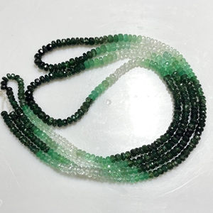 Venta al por mayor de cuentas Esmeralda facetadas Rondelle Shaded Beads Natural Precious Gemstone Beads, tienda de cuentas al por mayor - Product Image 4
