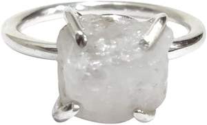 Bague pour femme en pierre de lune arc-en-ciel naturelle, pierre de naissance de juin, sertie à griffes, bijoux faits à la main, bague en argent sterling 925 - Product Image 3