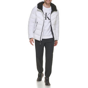 Veste matelassée pour hommes, manteaux en tissu de haute qualité avec duvet personnalisé, vestes gonflées d'hiver brillantes - Product Image 6