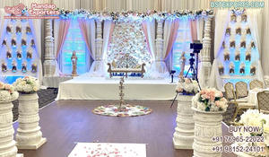 Decoración de escenario de platino de boda canadiense, recepción de boda asiática, Escenario nocturno, decoración de escenario de boda inspiradora Australia - Product Image 2