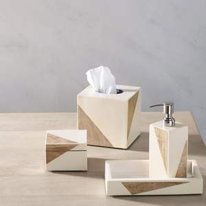 Caja de pañuelos pulida de la mejor calidad personalizada para el hogar y la Oficina, organizador de escritorio decorativo con diseño de grano de madera Natural - Product Image 2