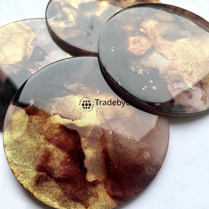 Eco Friendly Resin <b>Coaster</b> Set Handmade Heat Resistant Premium Quality Luxury Square Customizable Colors <b>Drink</b> <b>Coasters</b> for - Product Image 2
