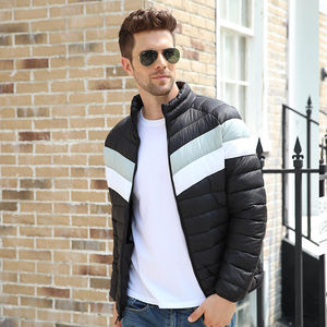 Manteau en toile à capuche avec logo personnalisé, veste bouffante universitaire décontractée pour hommes de grande taille avec devant Style Letterman 2025 - Product Image 1