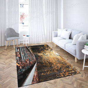 Alfombra con estampado de vías de ferrocarril, diseño de paisaje de vías de tren, regalo perfecto para él, alfombra goblen - Product Image 3
