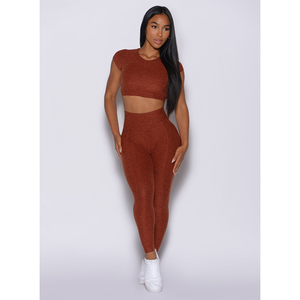 Leggings de nuage de cannelle de logo personnalisé durable avec des leggings de gymnastique de mode de vêtements de sport de taille haute pour des femmes - Product Image 4