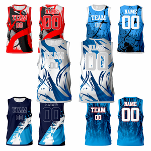 Maillot de basket respirant unisexe grande taille imprimé par sublimation été 100% polyester sans manches absorption rapide de l'humidité - Product Image 1